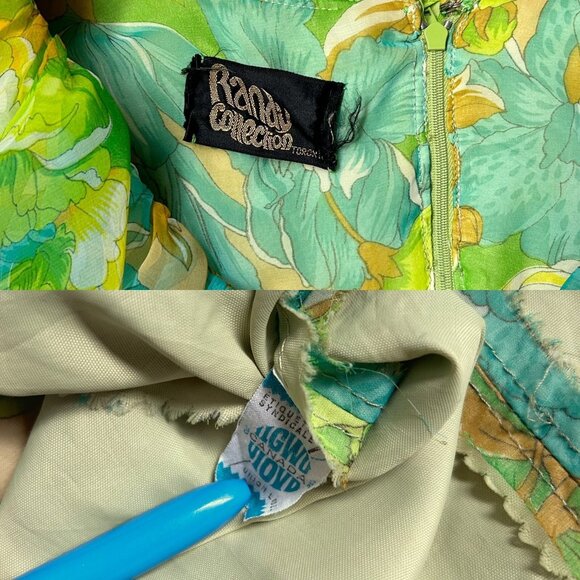 60s 70s Vintage Floral Maxi Dress Ruffle Neckline Collar Floorlength A-line. - Picture 7 of 14